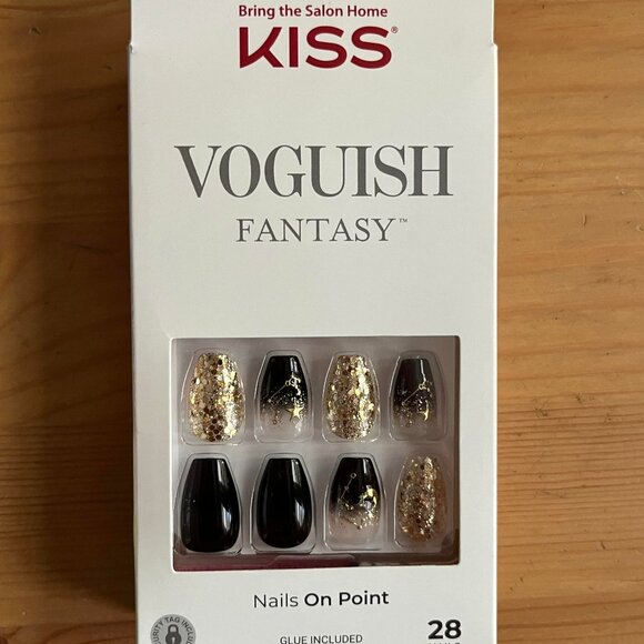 Kiss Gold and Black Press-On Nails Chic Design - Picture 1 of 7